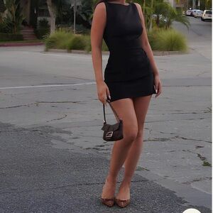 Meshki Angela Suiting Black Mini Dress NWT